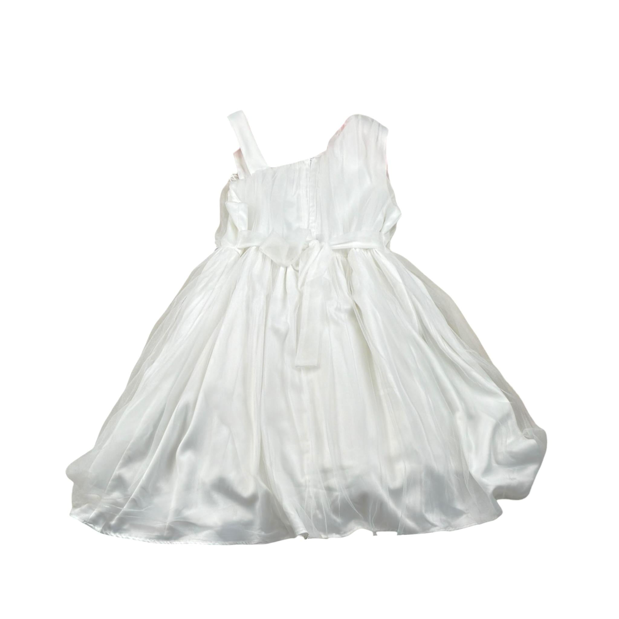 Alice Pi Abito Cerimonia Tinta Unita con Tulle per Bambina 2209 BIANCO ALICE PI 