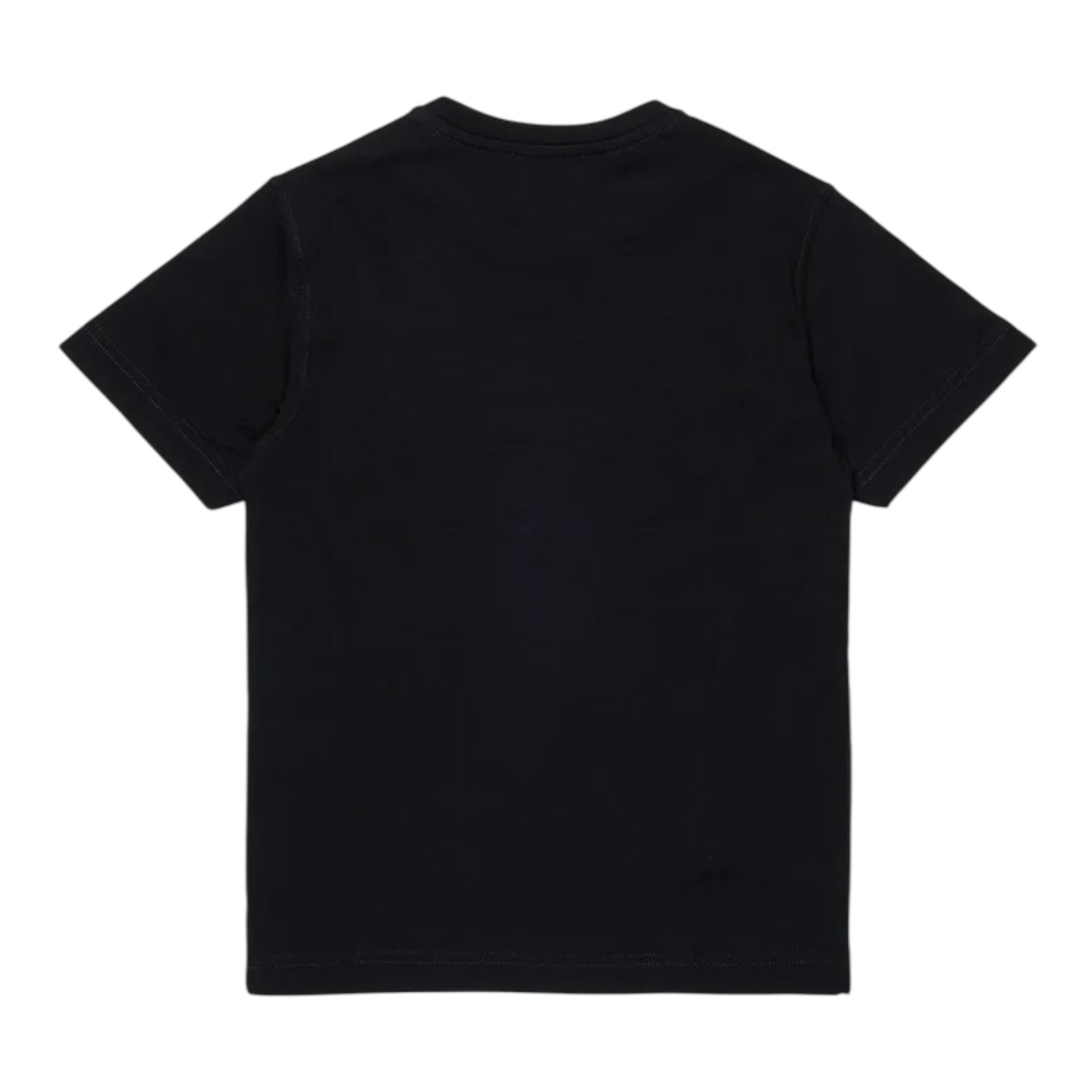 Diesel T-Shirt Girocollo Tinta Unita con Stampa per Bambino J02033 NERO DIESEL 