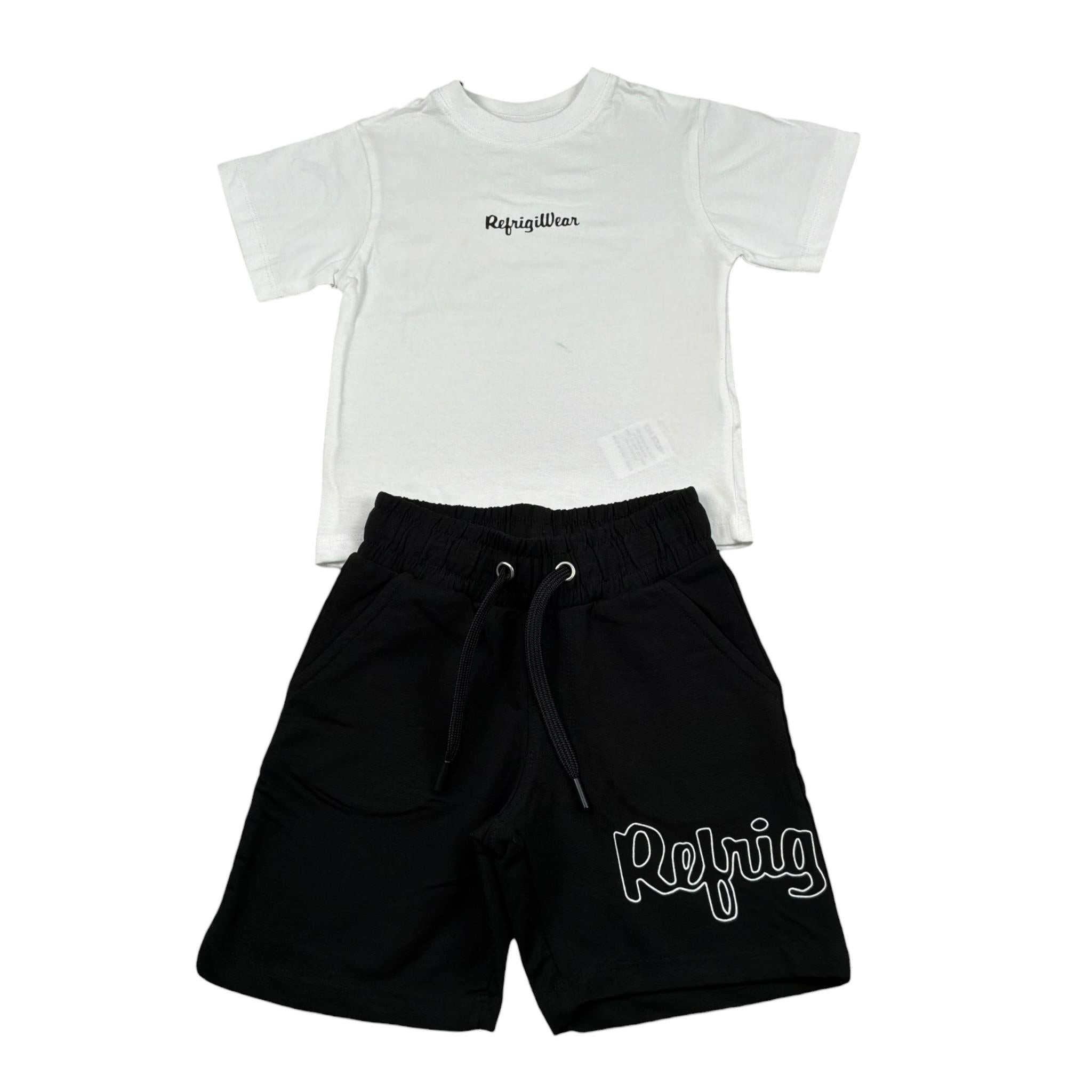 Refrigiwear Completo 2 Pezzi T-Shirt-Bermuda per Neonato R1101W25X BIANCO/NERO REFRIGIWEAR 