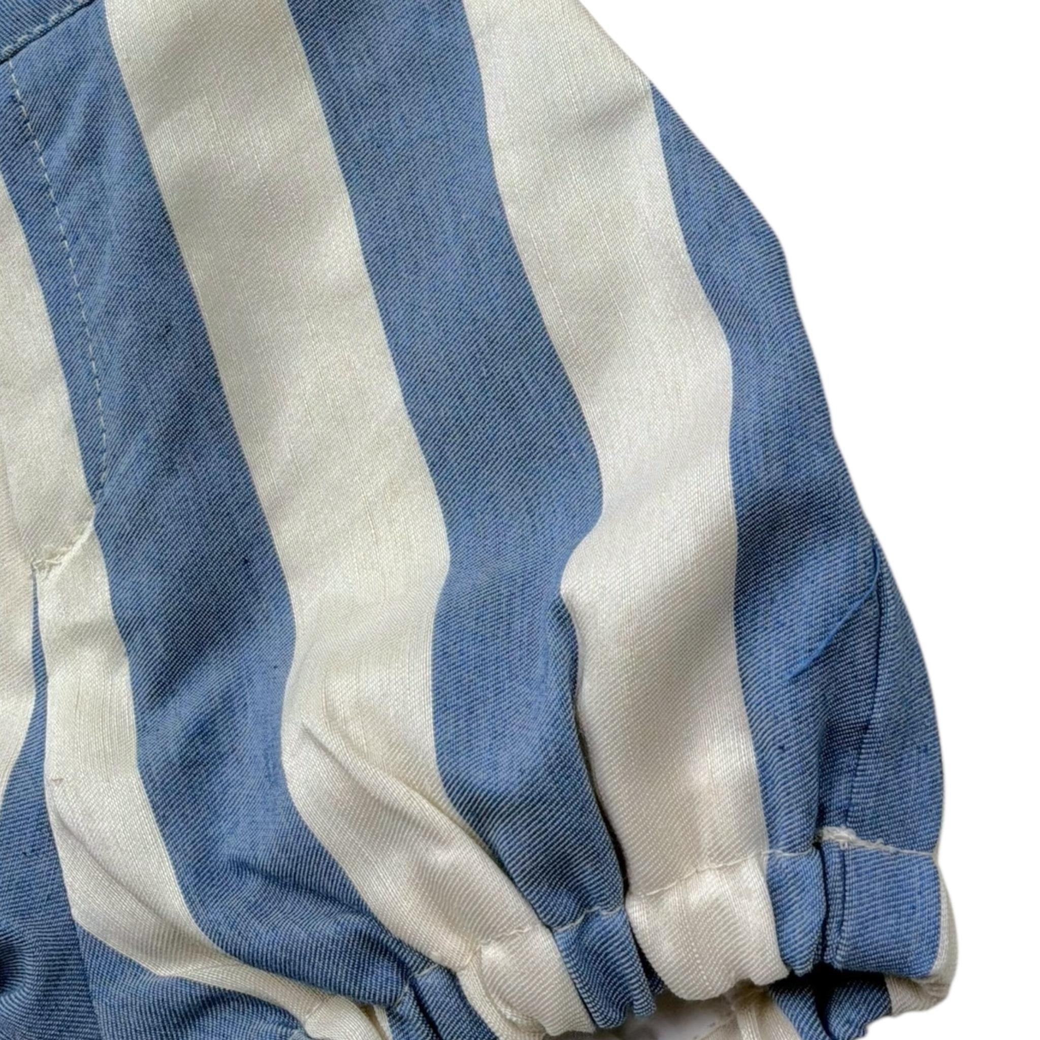 Manuel & Frank Salopette Bicolore con Fantasia A Righe per Neonato UURRI BEIGE/BLU MANUEL & FRANK 