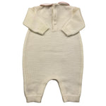 LITTLE BEAR tutina manica lunga tinta unita cn ricami in contrasto Panna per Neonata 9115A PANNA LITTLE BEAR 