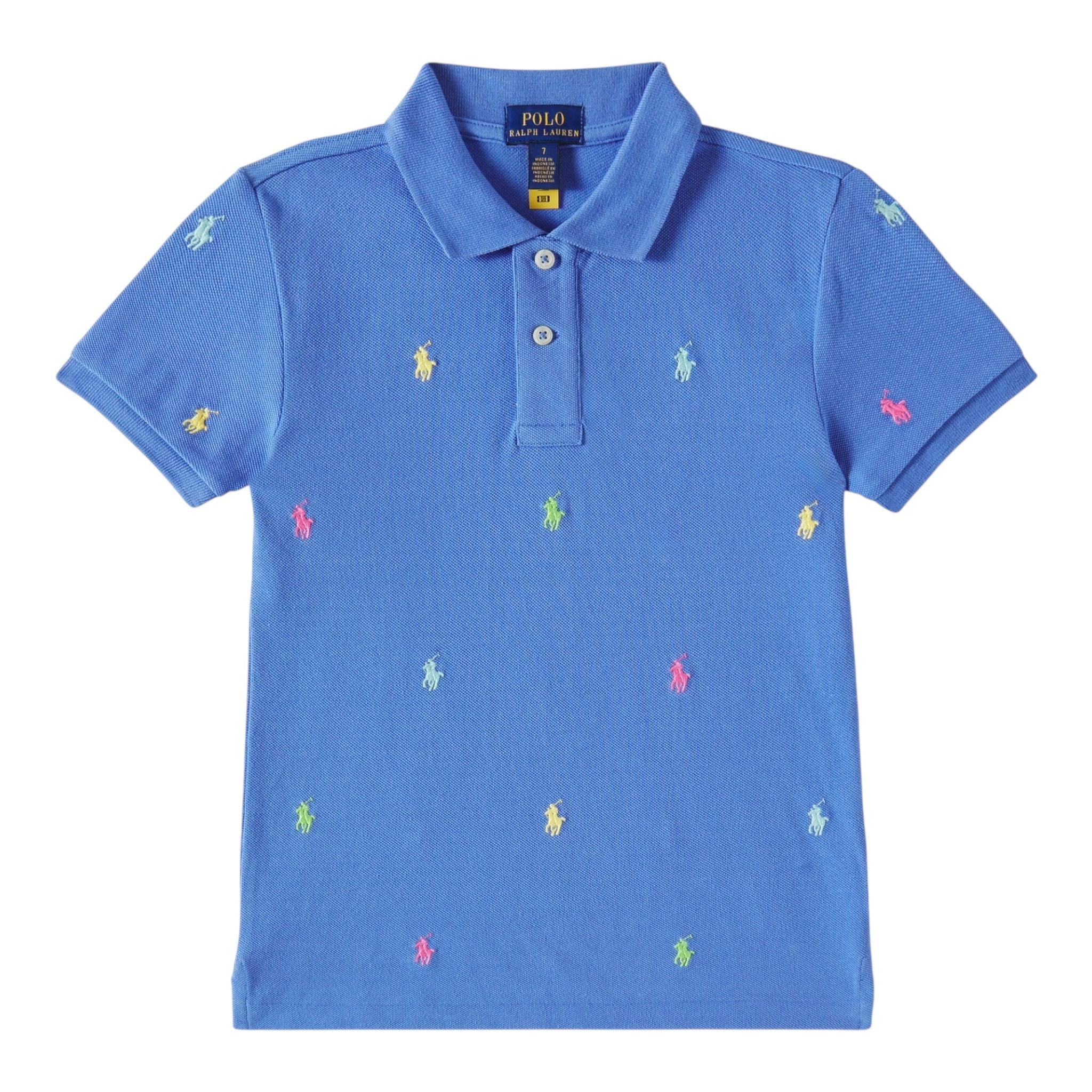 Ralph Lauren Polo Mezza Manica con Loghi per Neonato 320882605006 AZZURRO RALPH LAUREN 