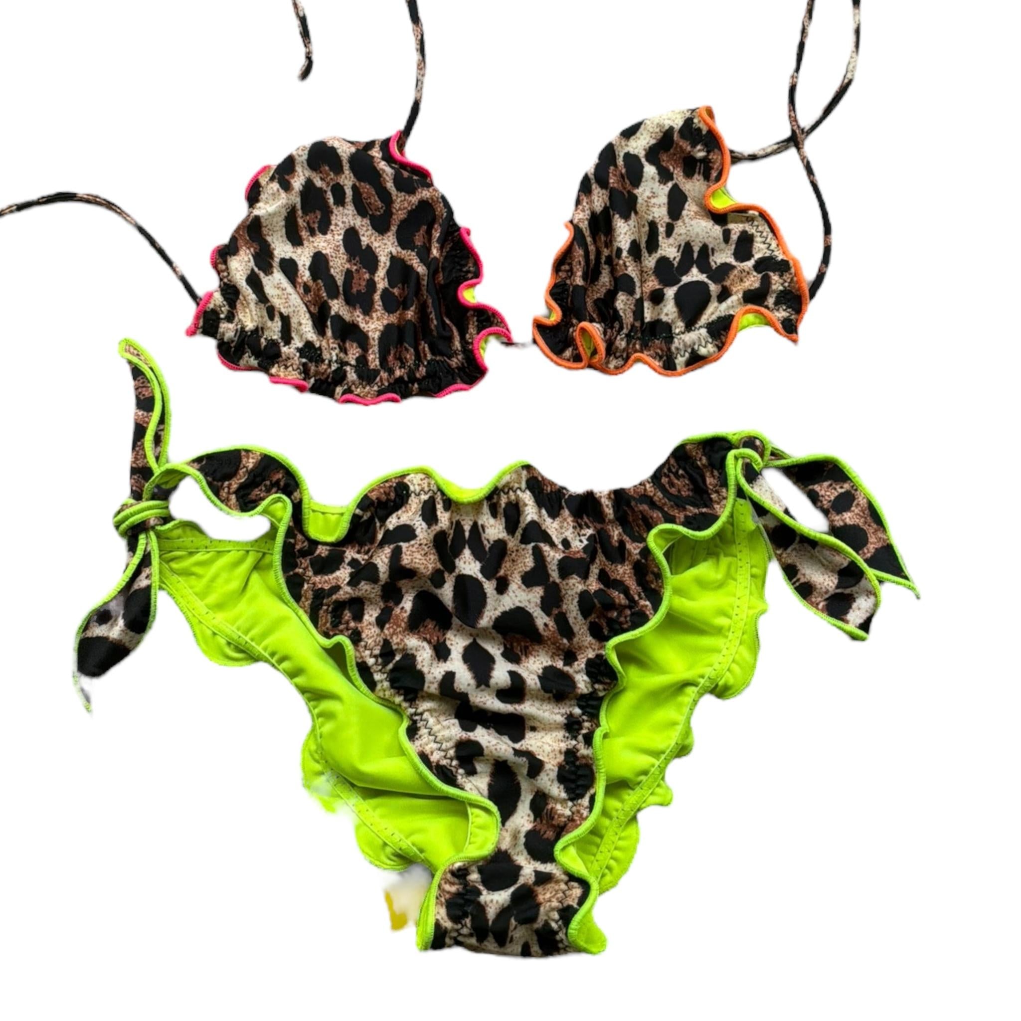 F**K Costume 2 Pezzi Triangolo-Slip Fantasia Maculata per Bambina FJ25G1C05TAX01 BEIGE F**K 