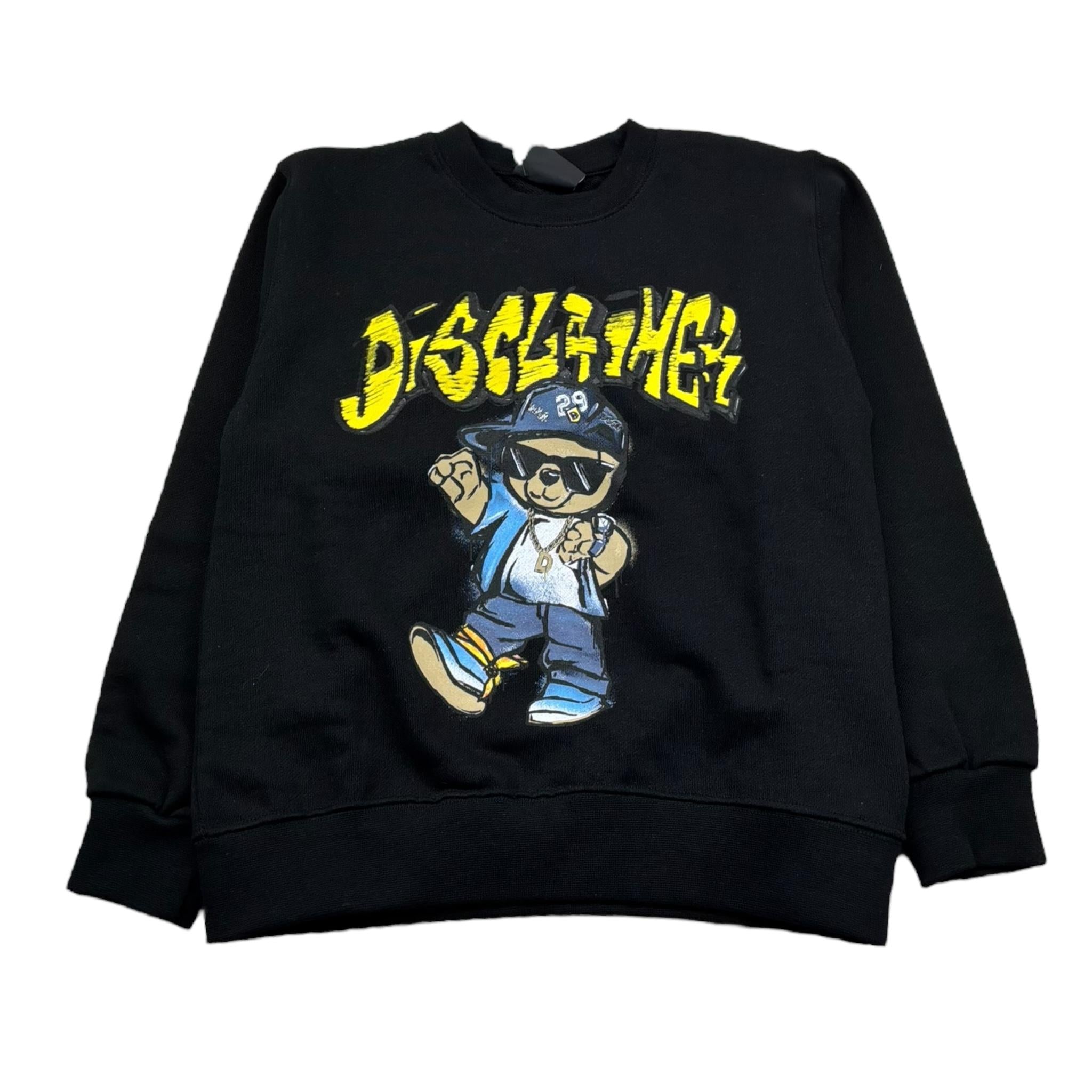 Disclaimer Felpa Chiusa Girocollo Tinta Unita con Logo per Bambino 25EDK58430 NERO DISCLAIMER 