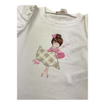 Liu Jo T-Shirt Girocollo Tinta Unita con Stampa per Bambina KA5008 BIANCO LIU JO 