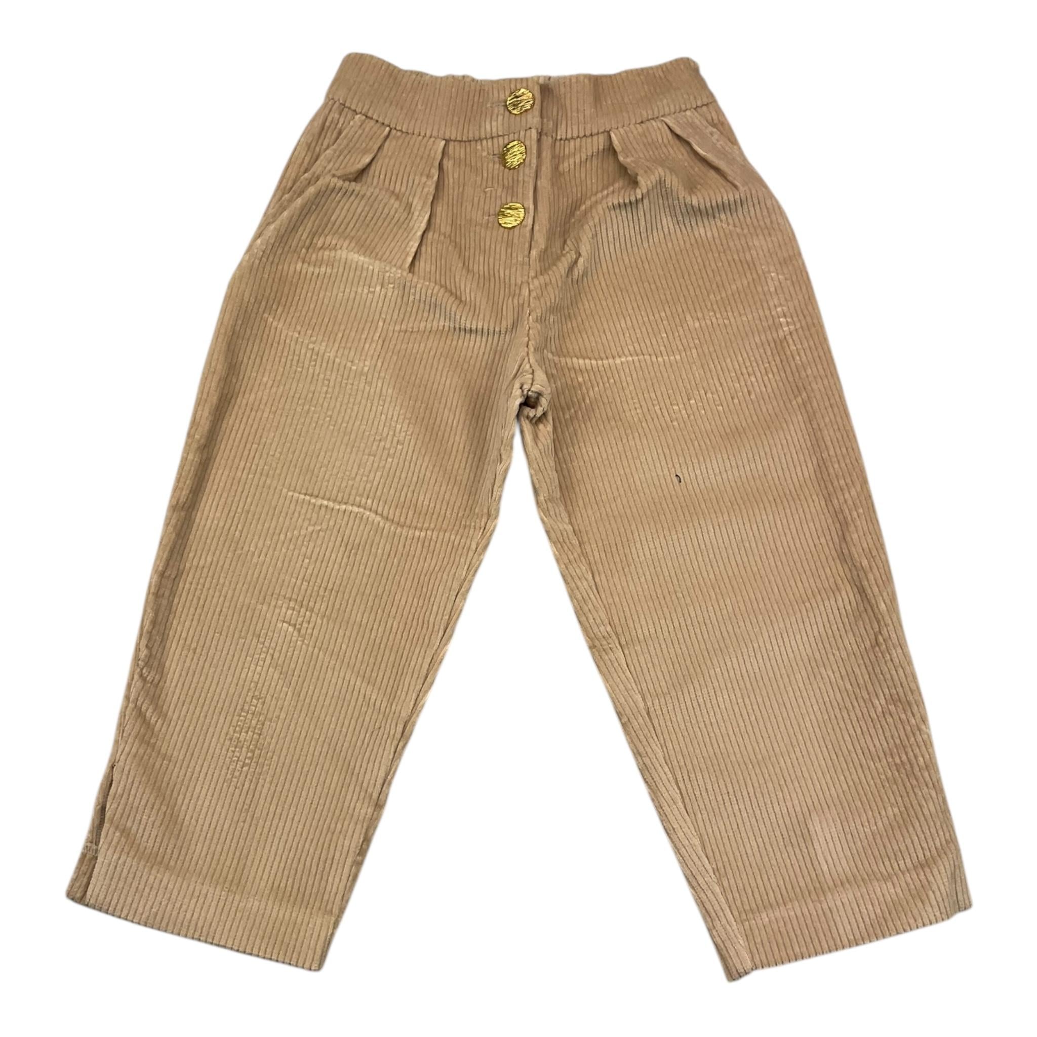 DONDUP pantalone modello palazzo in velluto Beige per Bambina DFPA069 BEIGE DONDUP 
