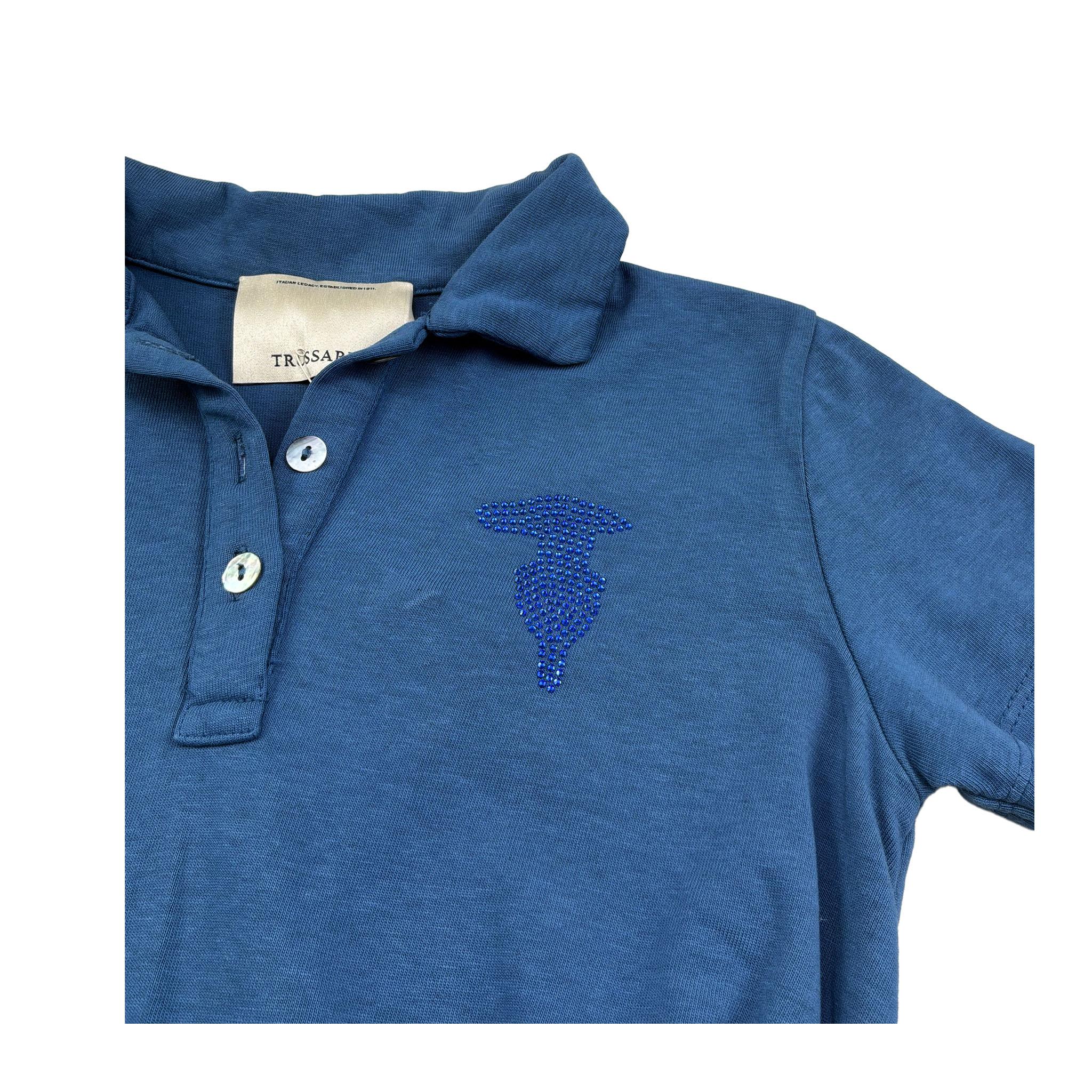 Trussardi Abito Mezza Manica Tinta Unita con Brillantini per Bambina TGP26056VE BLU TRUSSARDI 