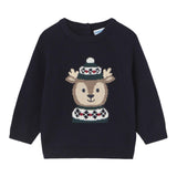 MAYORAL maglia tinta unita girocollo con stampa Blu per Neonato 231074 BLU MAYORAL 