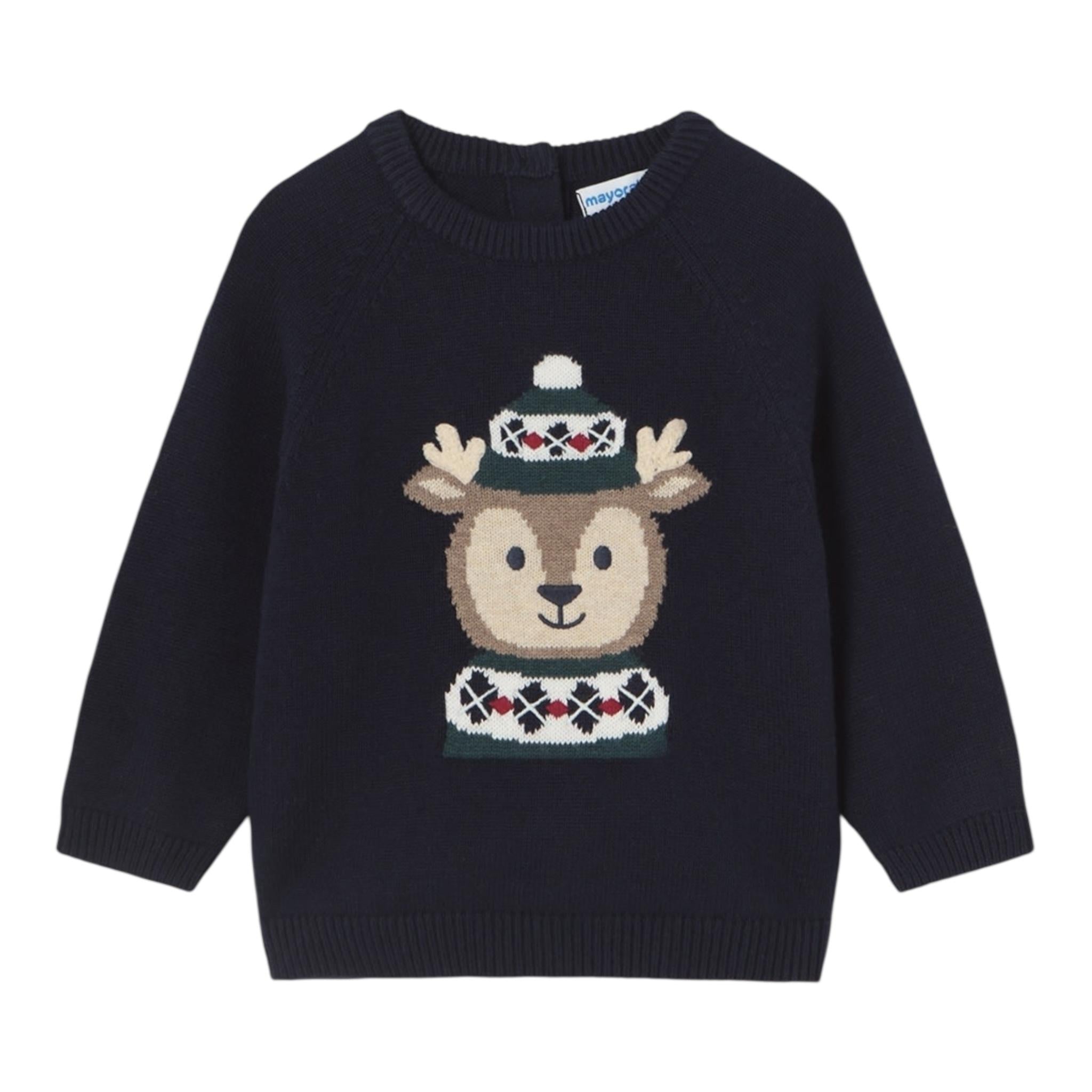 MAYORAL maglia tinta unita girocollo con stampa Blu per Neonato 231074 BLU MAYORAL 