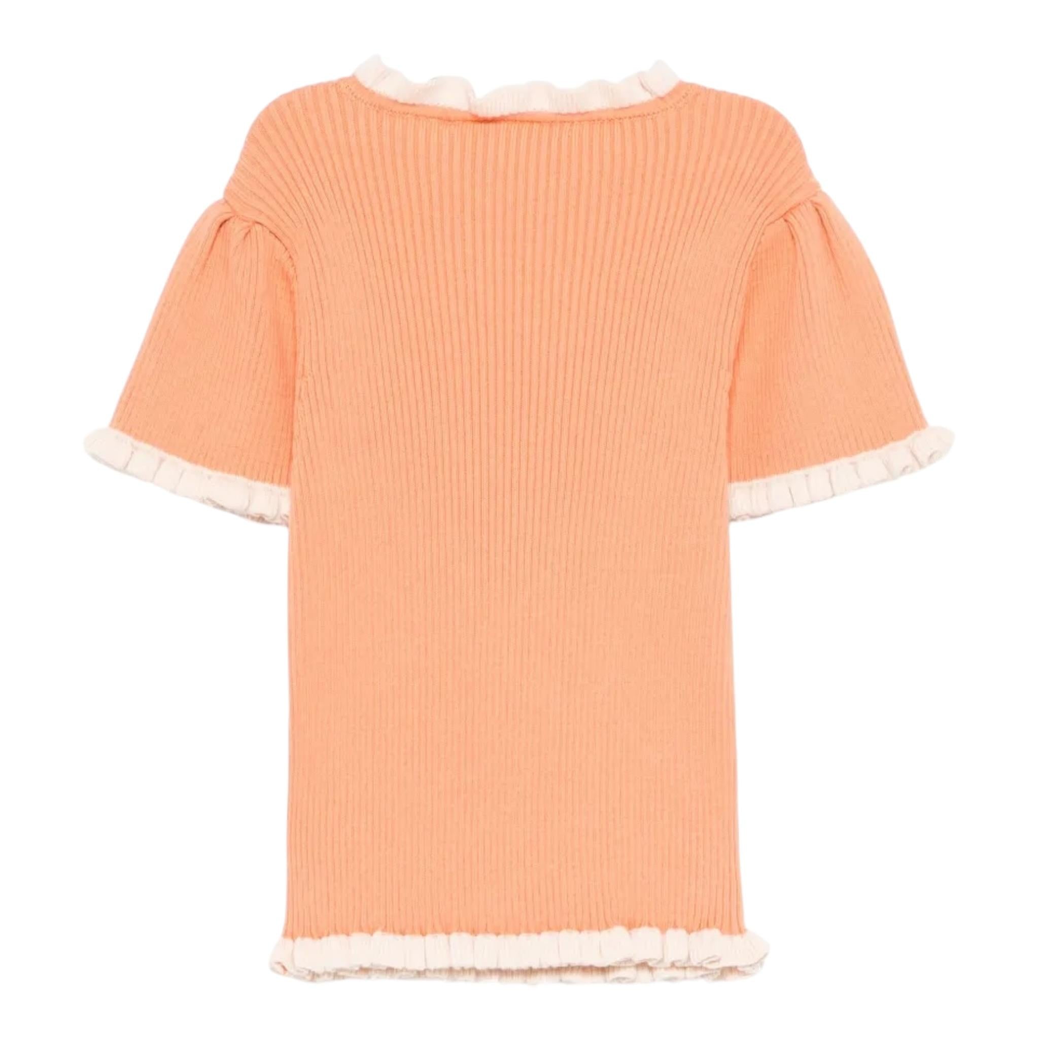 Etro T-Shirt Girocollo Tinta Unita per Bambina GW9A11 ARANCIONE ETRO 