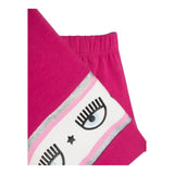 Chiara Ferragni Pantalone Tinta Unita Modello Tuta Con Stampa Fuxia Per Neonata