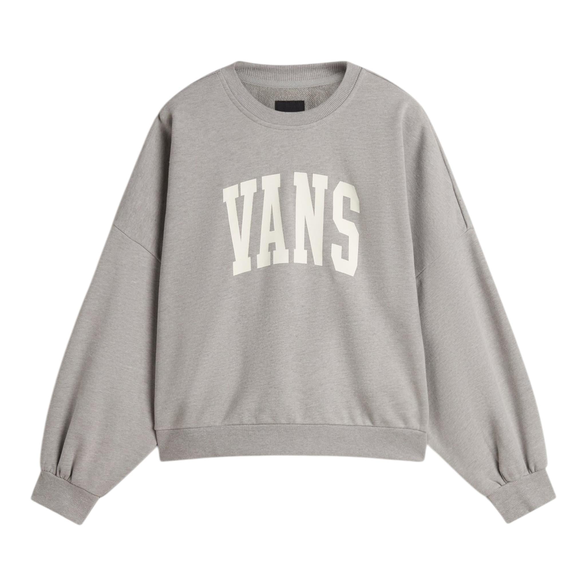 VANS felpa chiusa girocollo tinta unita con maniche a sbuffo Grigio per Bambina VN000J6B02F GRIGIO VANS 