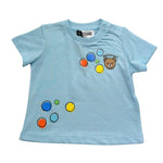 Moschino T-Shirt Girocollo Tinta Unita con Stampa per Neonato M5M047 AZZURRO MOSCHINO 
