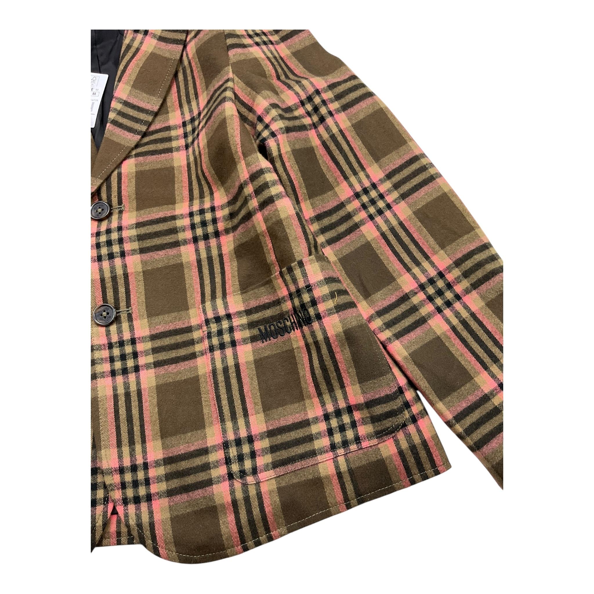 MOSCHINO giacca tinta unita con fantasia quadri Marrone per Bambina HUA009 MARRONE MOSCHINO 