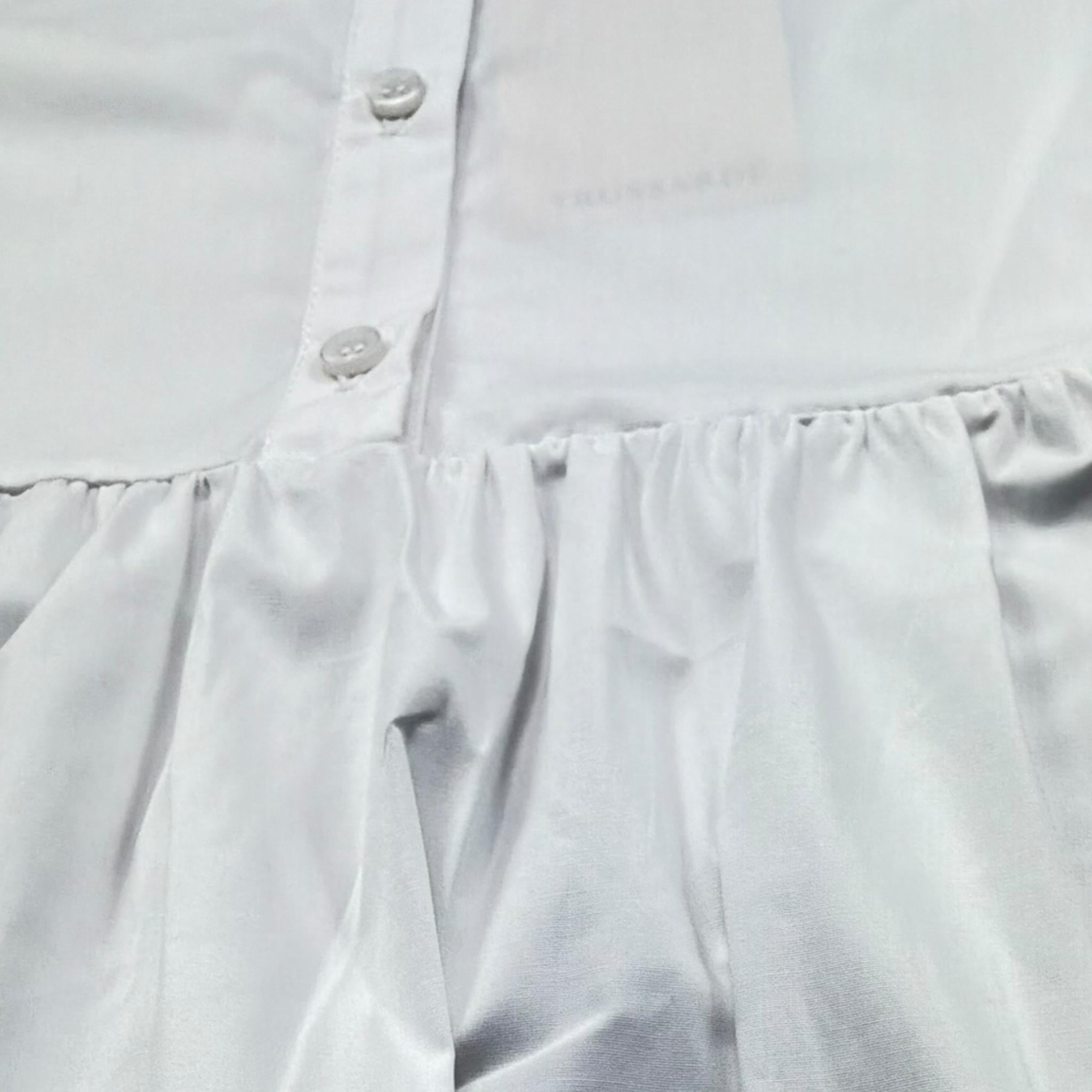 Trussardi Abito Tinta Unita Mezza Manica Modello Camicia per Bambina TGP26043VE BIANCO TRUSSARDI 