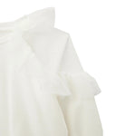 Please Felpa Tinta Unita con Tulle per Bambina LB03172G73 BIANCO PLEASE 