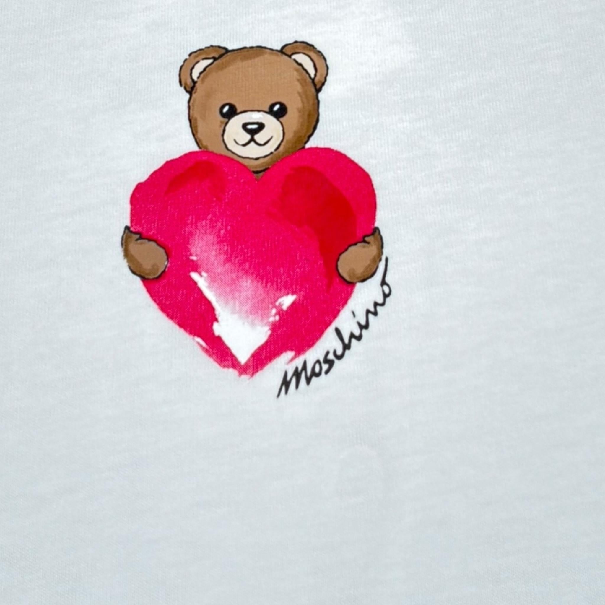 Moschino Abito Mezza Manica Tinta Unita con Stampa per Neonata MDV0DJ BIANCO MOSCHINO 