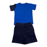 Cesare Paciotti Completo 2 Pezzi T-Shirt-Bermuda Bicolore Blu per Neonato