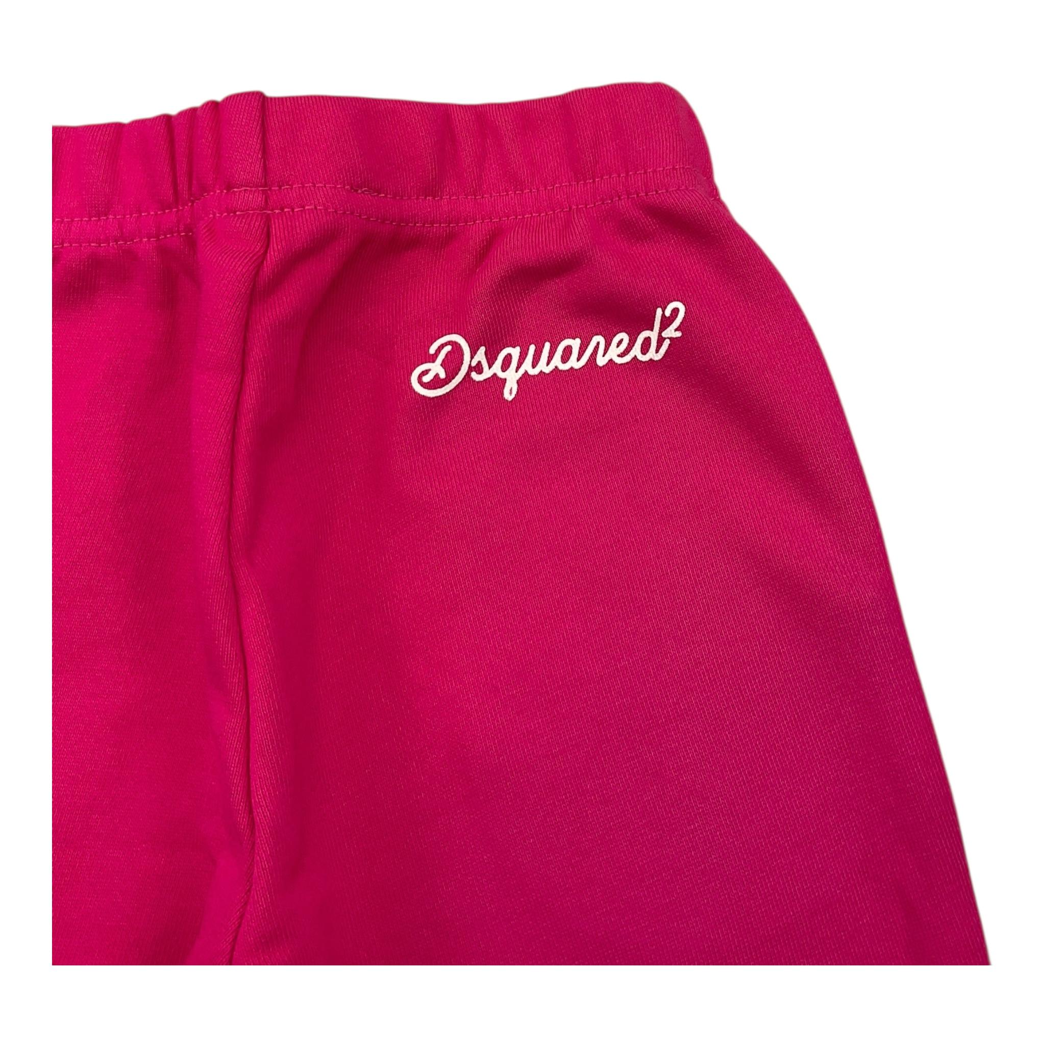 DSQUARED2 pantalone tuta tinta unita cn logo Fuxia per Neonata DQ1802 FUXIA DSQUARED2 