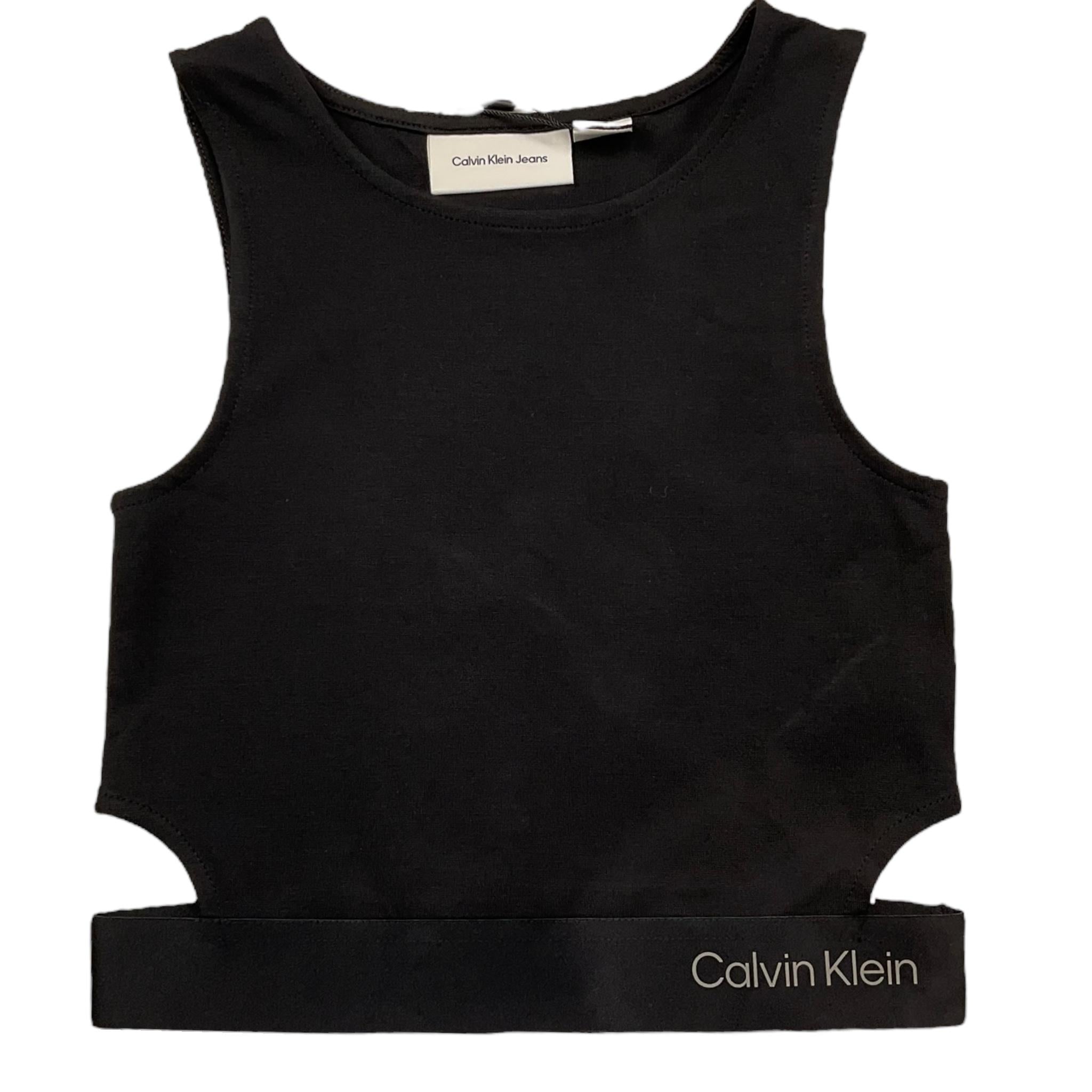 Calvin Klein Top Giromanica Tinta Unita per Bambina IG0IG02869 NERO CALVIN KLEIN 