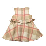 Y-CLU abito tinta unita con fantasia a quadri giromanica Bianco per Neonata YN20754 BIANCO Y-CLU 