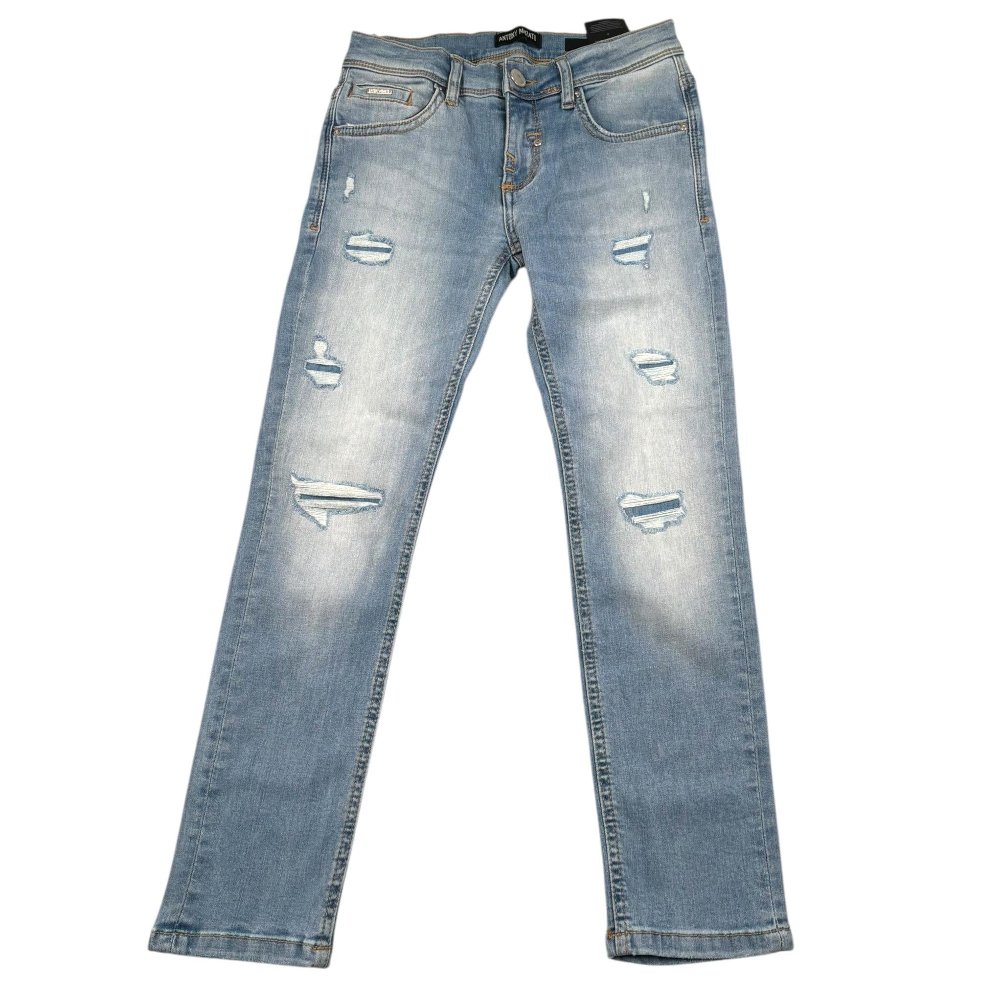 Antony Morato Jeans Tinta Unita con Girovita Regolabile per Bambino MKDT00064XX AZZURRO ANTONY MORATO 