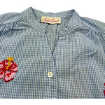 Saint Barth Camicia Manica Lunga Fantasia Quadretti per Bambina LIONA BLU SAINT BARTH 