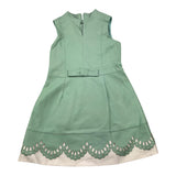 MIMISOL abito giromanica tinta unita in ecopelle Verde acqua per Bambina MFAB672 VERDE ACQUA MIMISOL 