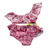 4Giveness Costume Intero con Balze Tinta Unita per Neonata 125NBWIN4962 ROSA 4GIVENESS 