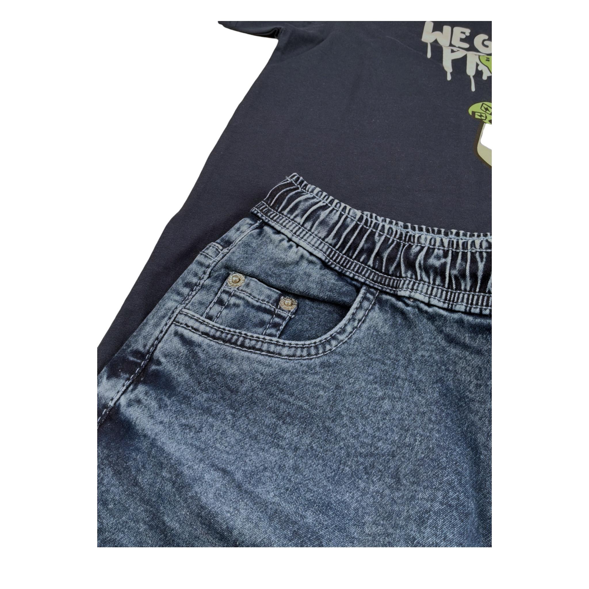 Janice Completo 2 Pezzi T-Shirt-Bermuda Blu per Bambino 125102103 BLU JANICE 