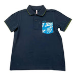 Sun68 Polo Mezza Manica Tinta Unita per Bambino CPA35327 BLU SUN68 