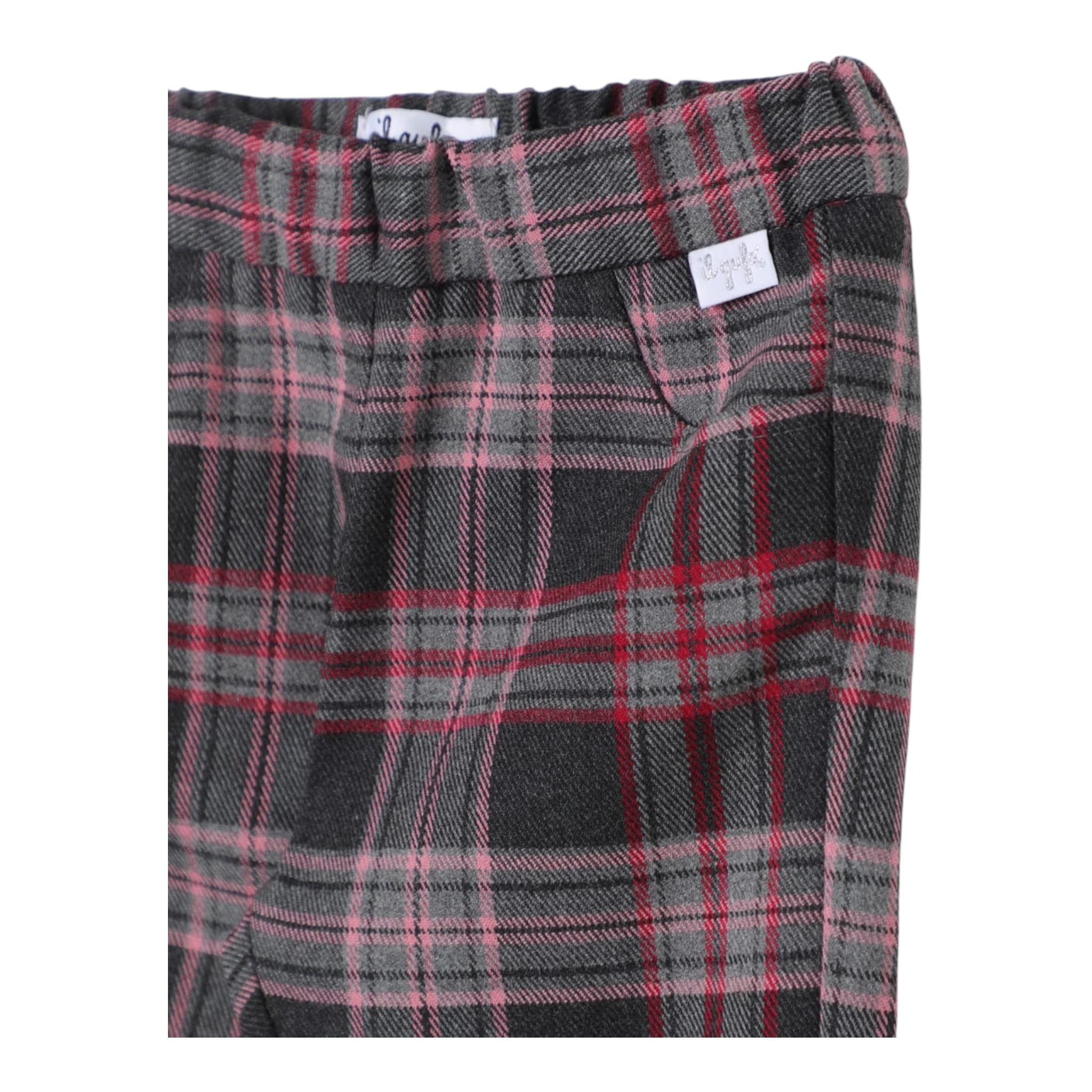 IL GUFO pantalone fantasia quadri con elastico in vita Grigio per Neonata A24PL376W3067 GRIGIO IL GUFO 