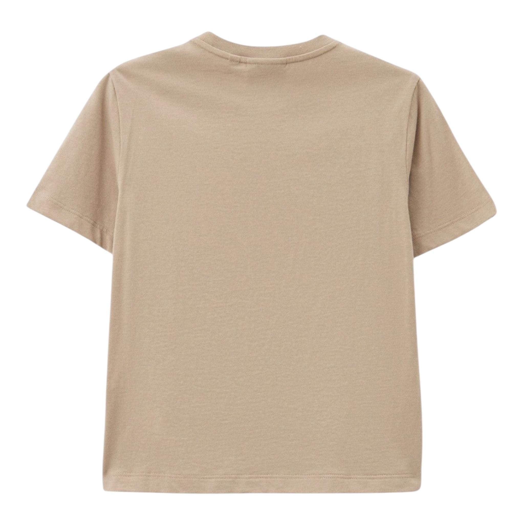 Emporio Armani T-Shirt Girocollo Tinta Unita con Logo per Bambino U6155 BEIGE EMPORIO ARMANI 