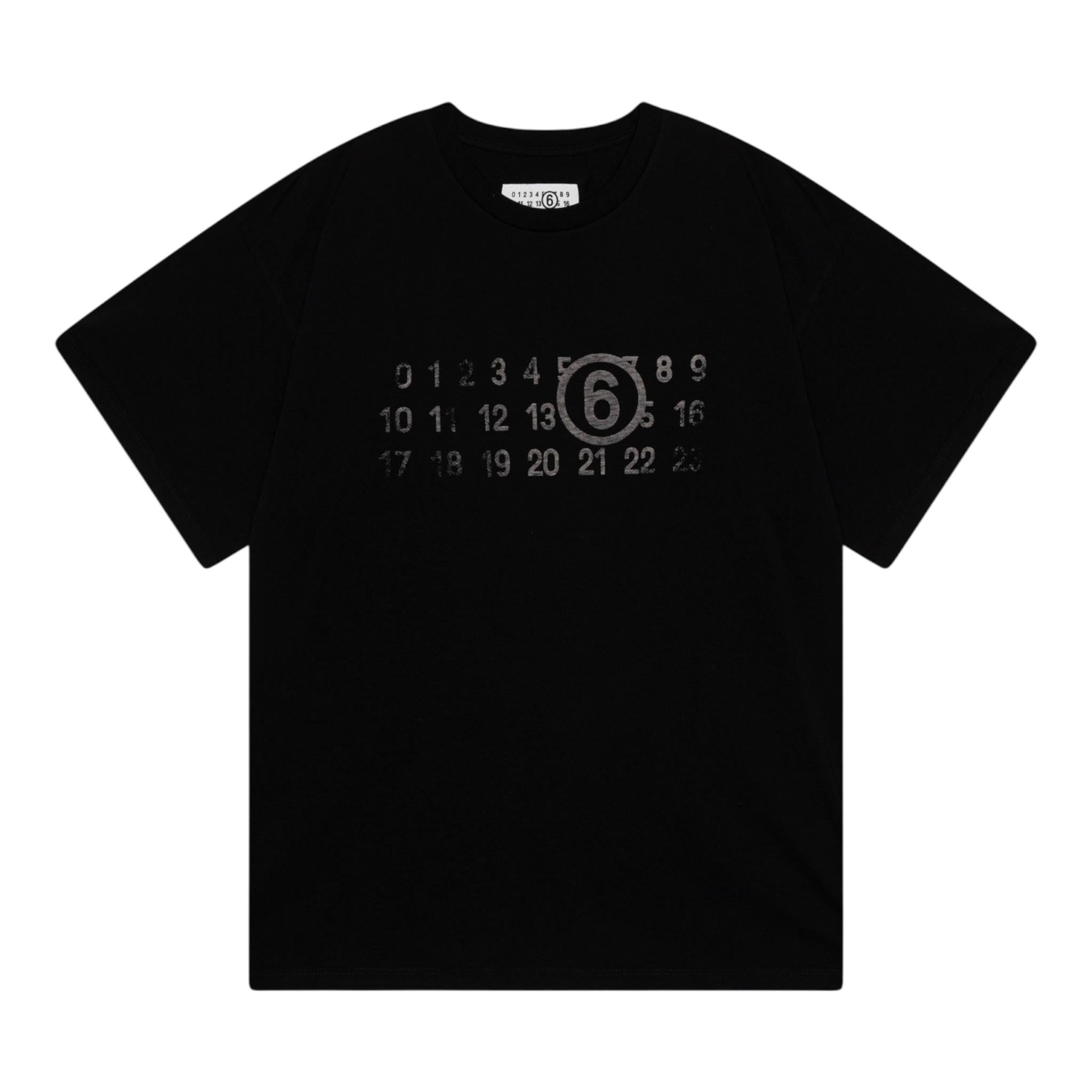 MAISON MARGIELA t-shirt girocollo tinta unita con stampa in contrasto Nero per Bambino N60670 NERO MAISON MARGIELA 