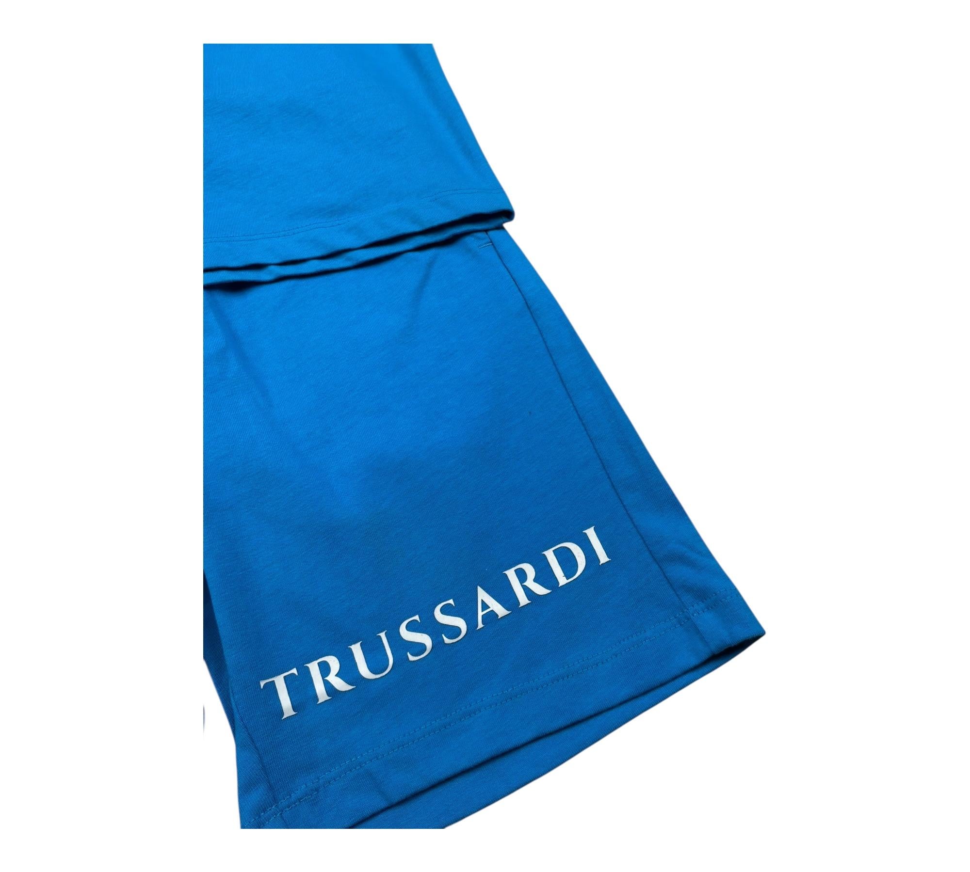 Trussardi Completo 2 Pezzi T-Shirt-Bermuda Tinta Unita per Bambino TBP26010CJ AZZURRO TRUSSARDI 