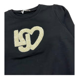 LIU JO felpa chiusa girocollo tint unita con stampa logo Nero per Bambina KF4025XX NERO LIU JO 