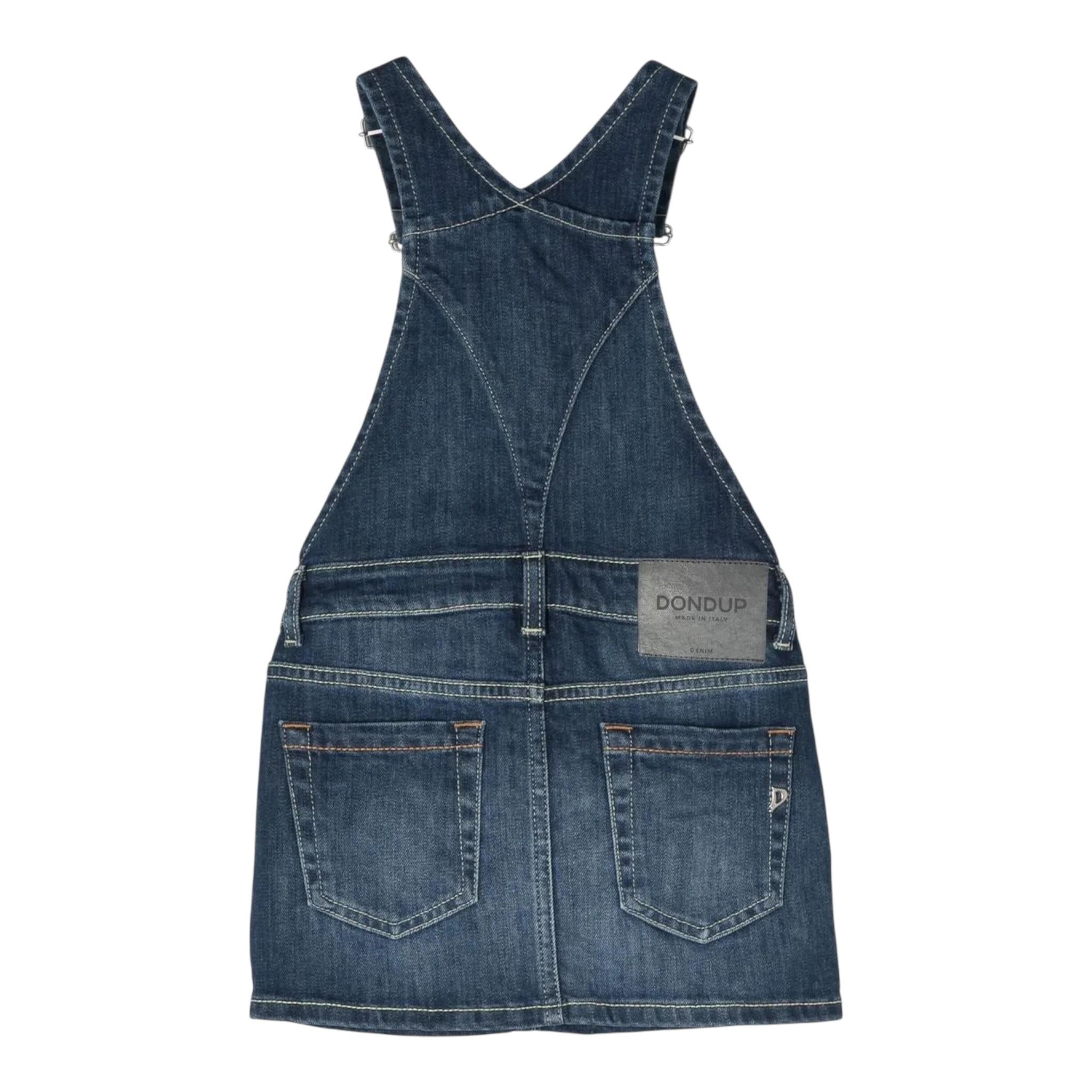 Dondup Salopette In Denim Tinta Unita per Bambina DFAB180C BLU DONDUP 