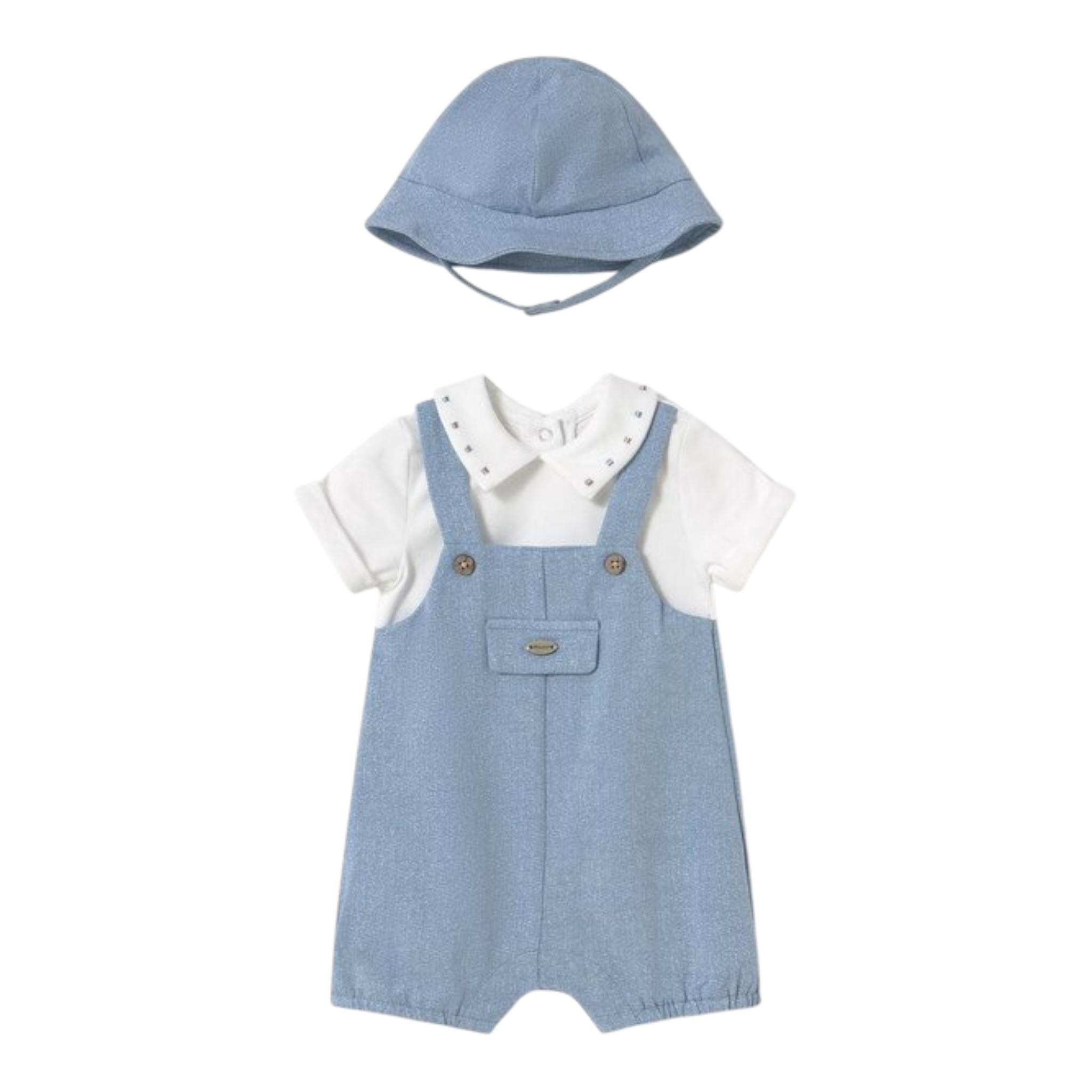 Mayoral Completo 2 Pezzi Pagliaccetto-Cappello per Neonato 1605X BLU MAYORAL 