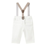 Mayoral Pantalone tinta unita con Bretelle Bianco per Neonato 1561X BIANCO MAYORAL 