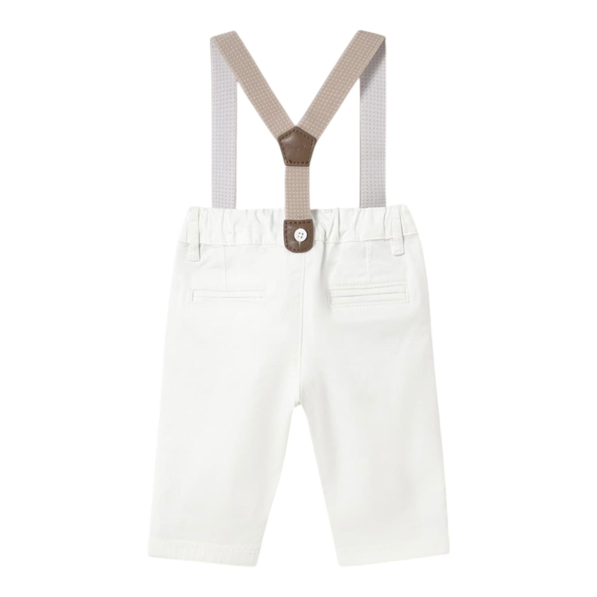 Mayoral Pantalone tinta unita con Bretelle Bianco per Neonato 1561X BIANCO MAYORAL 