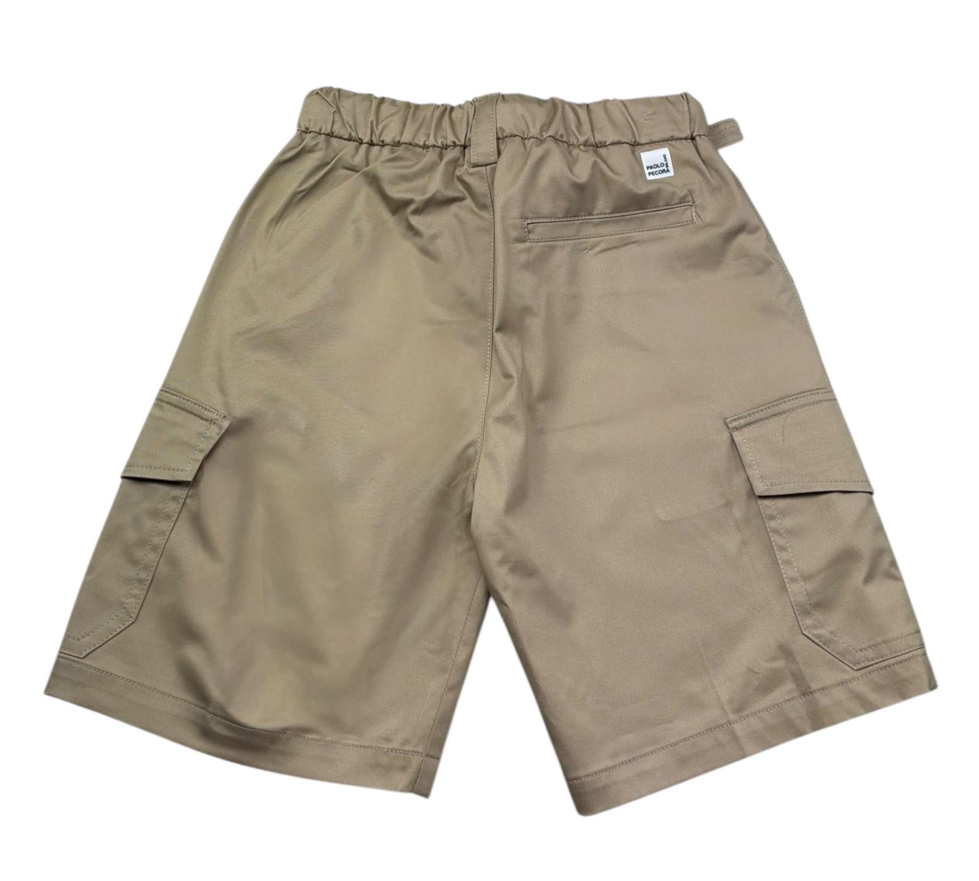 Paolo Pecora Bermuda Tinta Unita con Elastico In Vita per Bambino PP4319 BEIGE PAOLO PECORA 