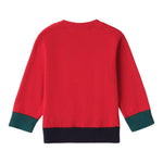 MINI BANDA maglia girocollo tinta unita con ricami Rosso per Neonato 3A671X ROSSO MINI BANDA 