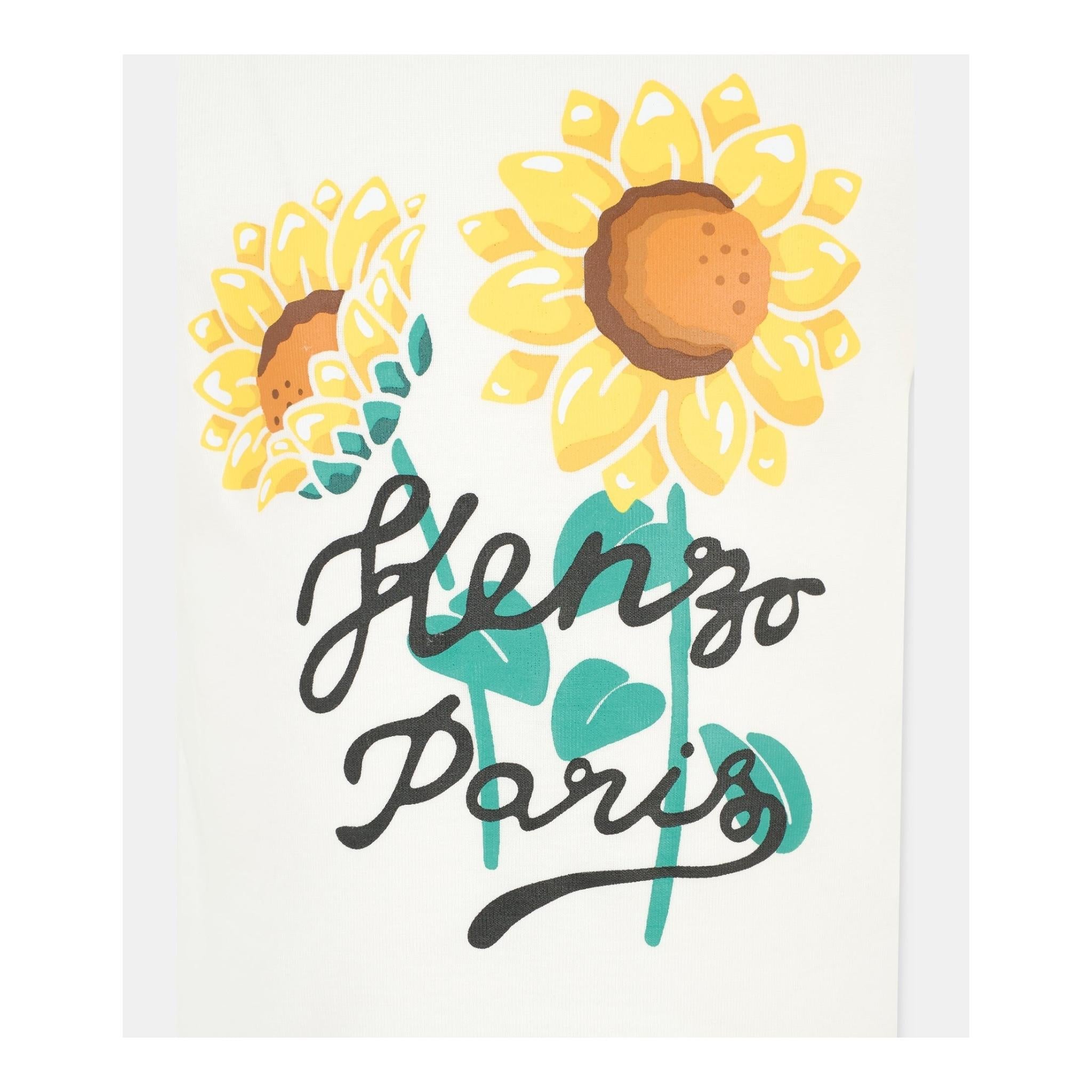 Kenzo T-Shirt Girocollo Tinta Unita con Stampa per Bambina K61108 BIANCO KENZO 