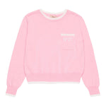 N°21 Maglia Girocollo Tinta Unita con Stampa per Bambina N2101W ROSA N°21 