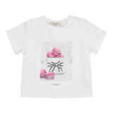 Twinset T-Shirt Girocollo Tinta Unita Con Stampa Bianco Per Neonata