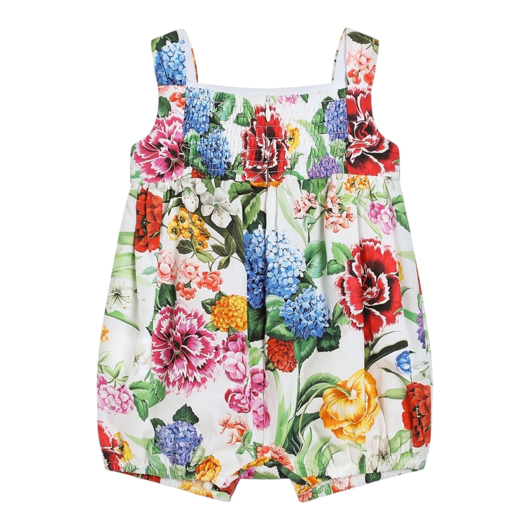 Dolce & Gabbana Pagliaccetto Tinta Unita con Stampa per Neonata L22O03 BIANCO DOLCE & GABBANA 