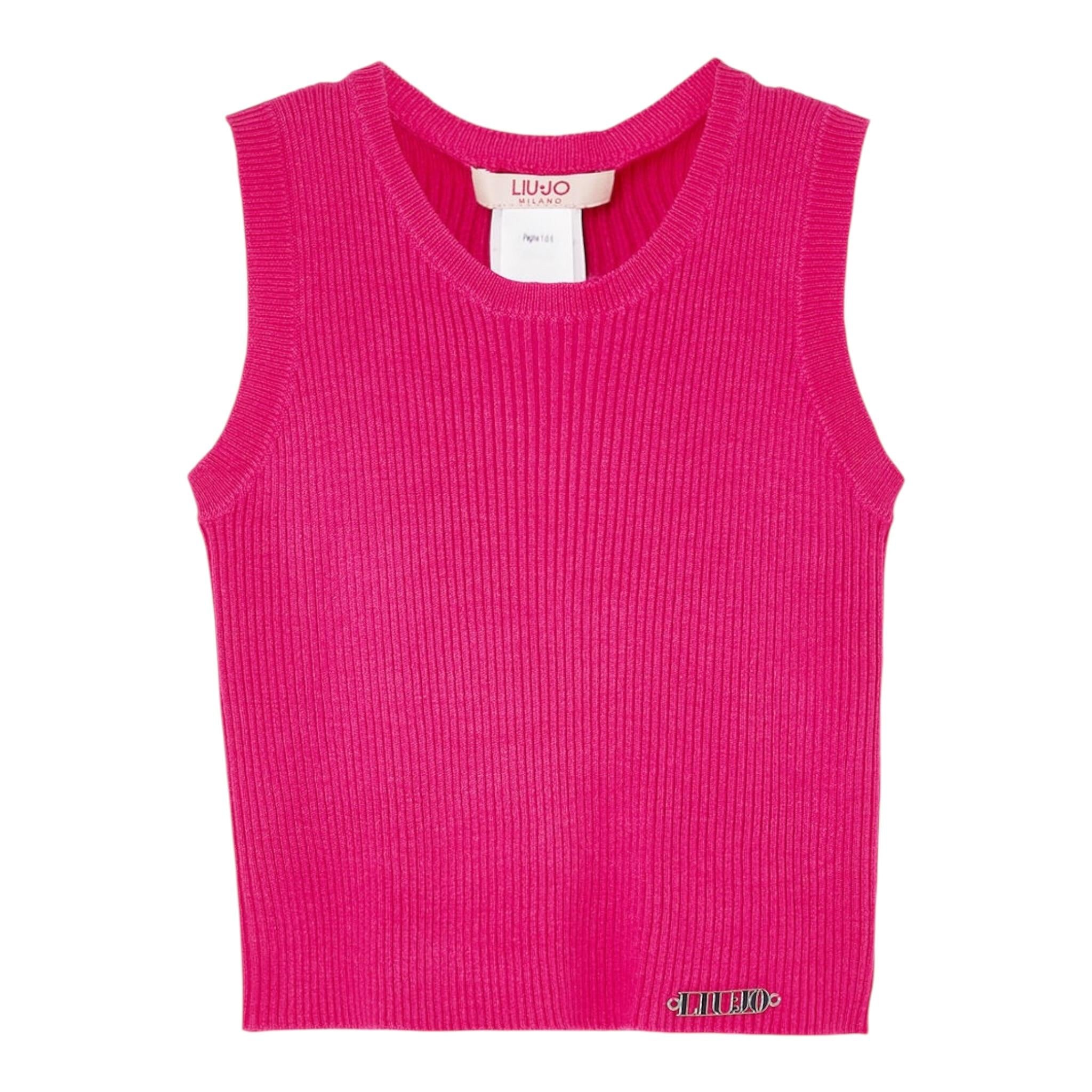Liu Jo Canotta Tinta Unita A Costine per Bambina GA4037 FUXIA LIU JO 