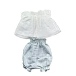 Le Bebe' Completo 2 Pezzi Camicia-Coulotte Bicolore per Neonata LBG6322 BIANCO/AZZURRO LE BEBE' 