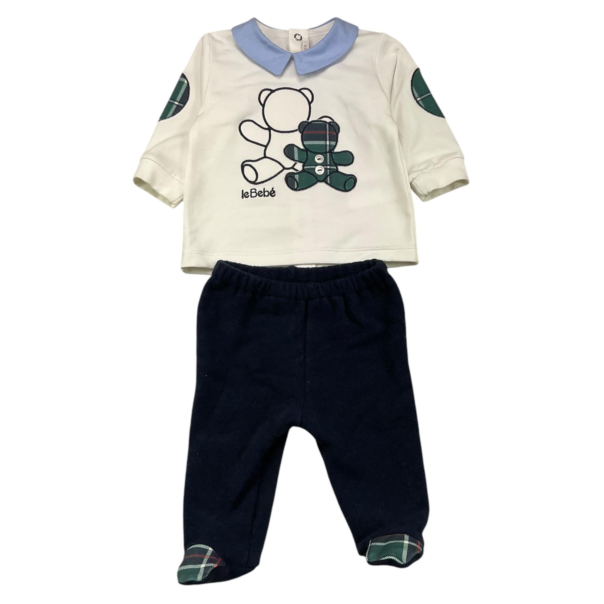 LE BEBE' completo 2 pezzi shirt-ghettina Bianco/blu per Neonato LBB5138 BIANCO/BLU LE BEBE' 