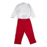 Cesare Paciotti Completo Bicolore Felpa Con Zip-Pantalone Bianco/Rosso Per Bambino